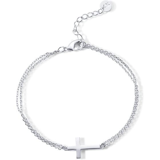 PAVOI 14K Gold Plated Cross Bracelet for Women Jewerly | Simple Gold Bracelet for Women | Confirmation Gift for Girls