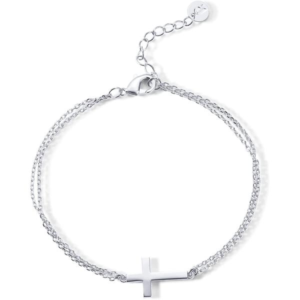PAVOI 14K Gold Plated Cross Bracelet for Women Jewerly | Simple Gold Bracelet for Women | Confirmation Gift for Girls