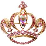 Navachi 18k Gold Plated Multicolor Crystal Royal Crown Brooch Pins