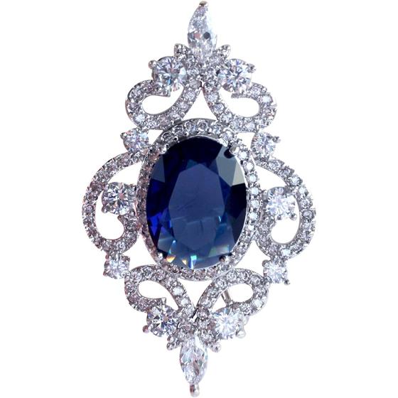 SELOVO Wedding Formal Accessory Cubic Zirconia Brooch Pendant Pin