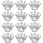Tinksky 12pcs Fashion Diamante Wedding Party Pageant Tiara Crown Corsage Brooch Pin for Wedding Valentine's Day Gift DIY (Silver)