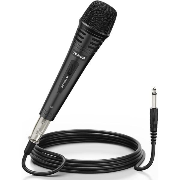TONOR Dynamic Karaoke Microphone for Singing with 5M XLR Cable, Metal Handheld Mic Compatible with Karaoke Machine/Speaker/Amp/Mixer for Karaoke Singing, Speech, Wedding and Outdoor Activity