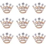 ULTNICE 12pcs Tiara Crown Brooch Pin Wedding Party Pageant Brooch (Gold)