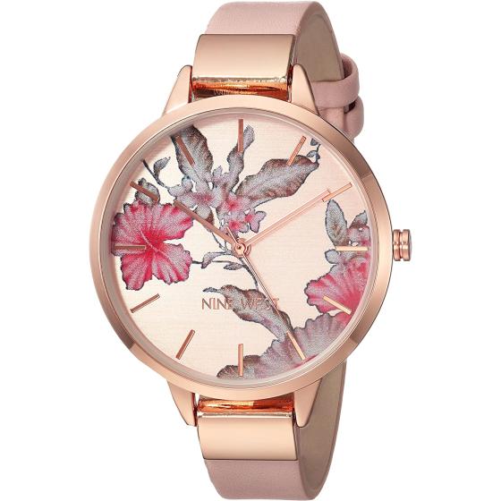 Nine West Women's Floral Dial Strap Watch