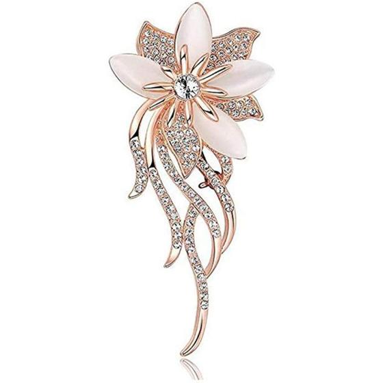 Daisy Jewelry Womens Elegant Flower Floral Bridal Wedding Bouquet Brooches Imitation Cats Eye Brooch Pins