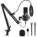USB Microphone, MAONO 192KHZ/24Bit Plug & Play PC Computer Podcast Condenser Cardioid Metal Mic Kit with Professional Sound Chipset for Recording, Gaming, Singing, YouTube (AU-A04)