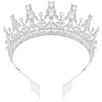 Makone Crystal Tiaras and Crowns with Comb for Women Girls Princess Tiara Queen Crown for Bridal Wedding Birthday Prom Christmas Halloween Party Mother's Day Gift