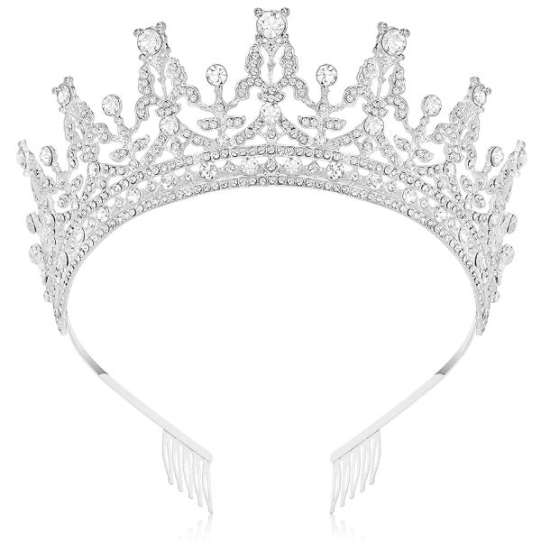 Makone Crystal Tiaras and Crowns with Comb for Women Girls Princess Tiara Queen Crown for Bridal Wedding Birthday Prom Christmas Halloween Party Mother's Day Gift