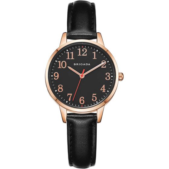 BRIGADA Women's Watch Elegant Watch for Women Leather Band Ladies Watch for Women Waterproof