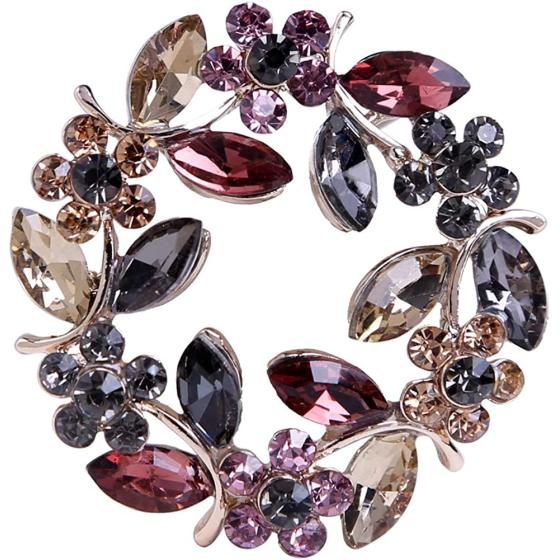 CUFTS Colours Crystal Brooch Pins Rhinestone Brooches Jewelry Gift for Women Girls