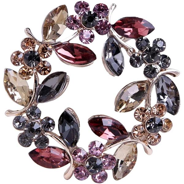 CUFTS Colours Crystal Brooch Pins Rhinestone Brooches Jewelry Gift for Women Girls