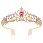 CHANACO Tiaras for Girls Princess Crown Birthday Crown for Girls Princess Tiara Princess Crowns for Little Girls Rapunzel Kids Crown Crystal Headband Hair Accessories for Girls