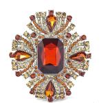 YOQUCOL Vintage Austrian Crystal Rhinestone Cross Flowers Shaped Brooch Pin Elegant Jewelry for Women Girls