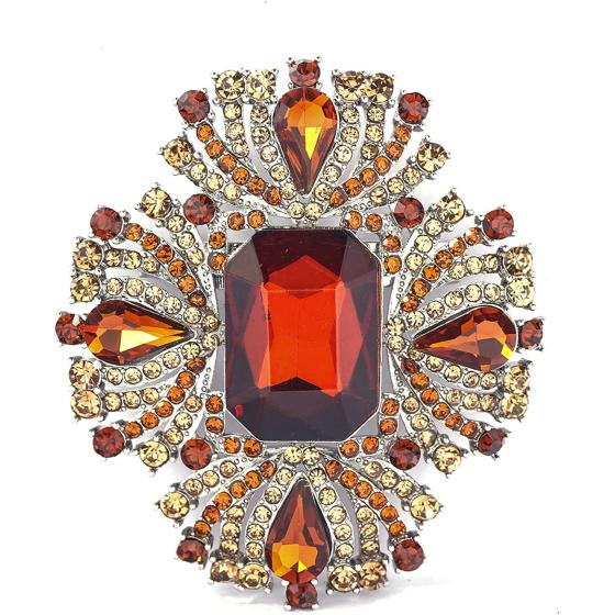 YOQUCOL Vintage Austrian Crystal Rhinestone Cross Flowers Shaped Brooch Pin Elegant Jewelry for Women Girls