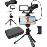 Movo iVlogger Vlogging Kit for iPhone - Lightning Compatible Video Vlog Kit - Accessories: Phone Tripod, Phone Mount, LED Light and Shotgun Microphone - for YouTube Starter Kit or iPhone Vlogging Kit