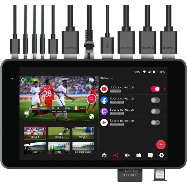 YOLOLIV YoloBox Pro,All-in-one Portable Multi-Cam Live Streaming Studio Encoder Recorder Switcher