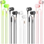 LWZCAM Wired Earbuds with Microphone 5 Pack, in-Ear Headphones with Heavy Bass, High Sound Quality Earphones Compatible with iPod, iPad, MP3, Android Phones, Fits All 3.5mm Jack