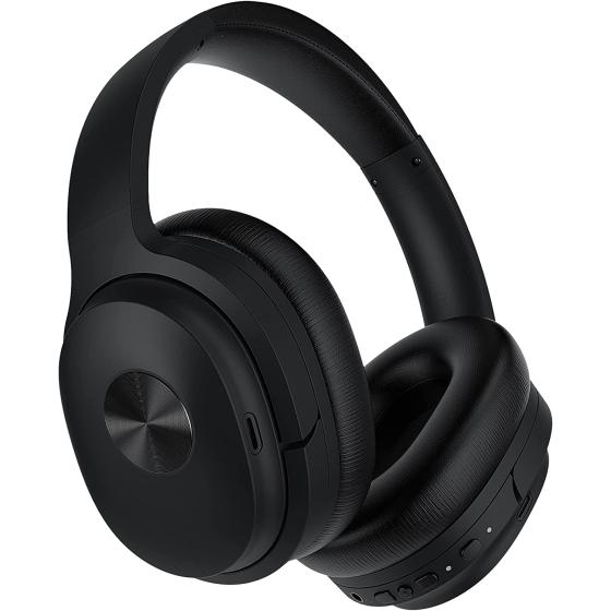 phonicgrid SE7 Hybrid Active Noise Cancelling Headphones, Bluetooth Wireless Headphones, Over Ear Bluetooth Headphones with ENC Clear Calls, Bluetooth 5.2, Deep Bass, 30Hrs for Talk/Music/Work, Black