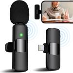 Wireless Microphone for iPhone iPad iPod, Professional Wireless Clip-on Mic, Portable Wireless Lavalier Microphone, Plug-Play Microphone for Video Recording, TikTok, Facebook, YouTube,Live Stream