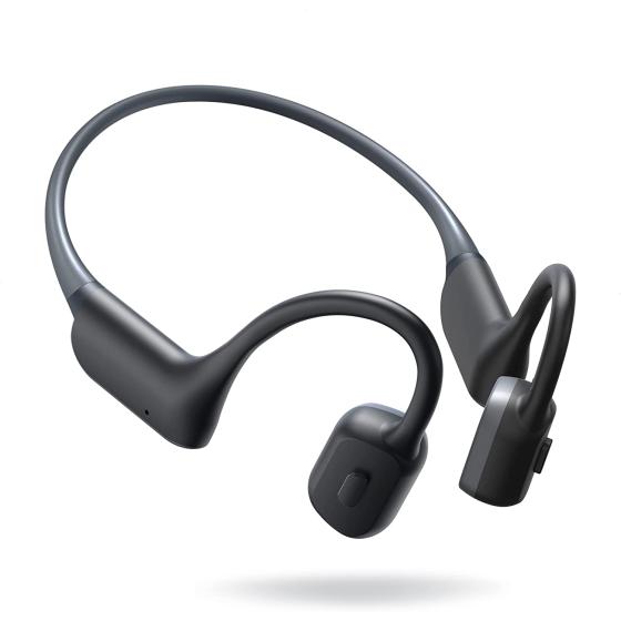 LAKKA Bone Conduction Headphones, Open-Ear Headphones Bluetooth 5.3 Sport Headset with Mic, IPX5 Waterproof Sweatproof Lightweight Wireless Earphone for Running Cycling Driving Workouts, with Earplugs