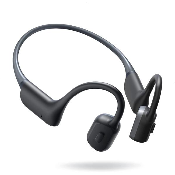 LAKKA Bone Conduction Headphones, Open-Ear Headphones Bluetooth 5.3 Sport Headset with Mic, IPX5 Waterproof Sweatproof Lightweight Wireless Earphone for Running Cycling Driving Workouts, with Earplugs