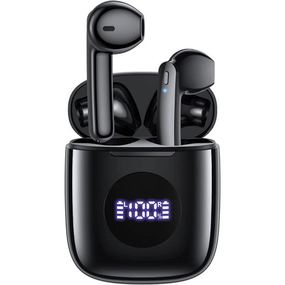 Bluetooth Headphones V5.3 Wireless Earbuds 50Hrs Battery Life with Wireless Charging Case & LED Power Display Deep Bass IPX7 Waterproof Earphones Microphone Stereo Headset for TV Smart Phone Laptop
