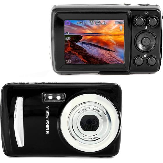 Acuvar 16MP Megapixel Compact Digital Camera and Video with 2.4" Screen and USB Cable