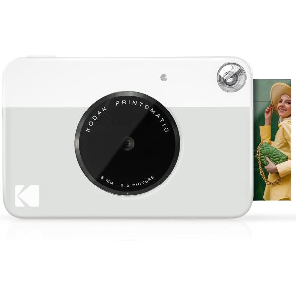 KODAK Printomatic Digital Instant Print Camera - Full Color Prints On ZINK 2x3" Sticky-Backed Photo Paper (Grey) Print Memories Instantly