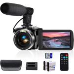 YEEIN 4K Video Camera, Camcorder with 3" Touch Screen and 32G Card, WiFi Digital Camera, 18X Digital Zoom, Vlogging Camera for YouTube, Kids Video Camera, Remote, Microphone
