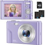 Digital Camera for Teens Kids, 1080P 48MP Kids Camera with 32GB SD Card, 2.4 Inch LCD Screen Kids Digital Camera with 16X Digital Zoom, Compact Kid Camera for Kids Girls Boys Adults Beginners (Purple)