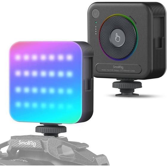 SmallRig P108 RGB Video Light,Portable LED Camera Lights 360° Full Color Photography Lighting w 3 Cold Shoe, 2500mAh Rechargeable On-Camera Video Light Panel 2700K - 6500K for YouTube, Vlogging 4055