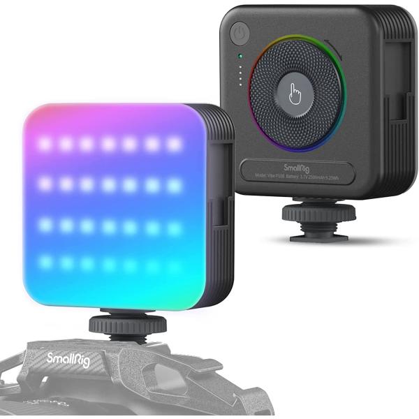 SmallRig P108 RGB Video Light,Portable LED Camera Lights 360° Full Color Photography Lighting w 3 Cold Shoe, 2500mAh Rechargeable On-Camera Video Light Panel 2700K - 6500K for YouTube, Vlogging 4055