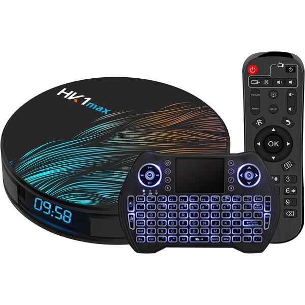 Android TV Box 11.0 4GB 64GB?Smart TV Box Android Box RK3318 USB 3.0 Ultra HD 1080P 4K HDR WiFi 2.4GHz 5.8GHz BT 4.1 Set Top Box with Mini Wireless Backlit Keyboard