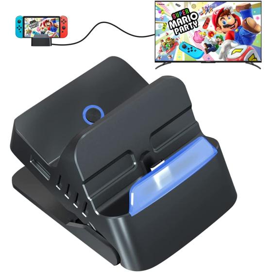 Switch Dock for Nintendo Switch/Switch OLED,PURBHE Portable Switch Docking Station Replacement for Official Nintendo Switch Dock,Travel Switch TV Dock 4K HDMI USB 3.0 Ports,Nintendo Switch Accessories