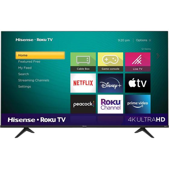 Hisense 65-Inch Class R6 Series Dolby Vision HDR 4K UHD Roku Smart TV with Alexa Compatibility (65R6G, 2021 Model),Black