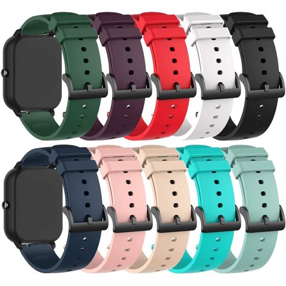 10-PACK Bands Compatible for Donerton P22 P32 P36/KALINCO P22 Replacement Watch Straps 20MM Classic Soft Silicone Breathable Quick Fit Wristband for Donerton & KALINCO P22 Smartwatch for Women Men