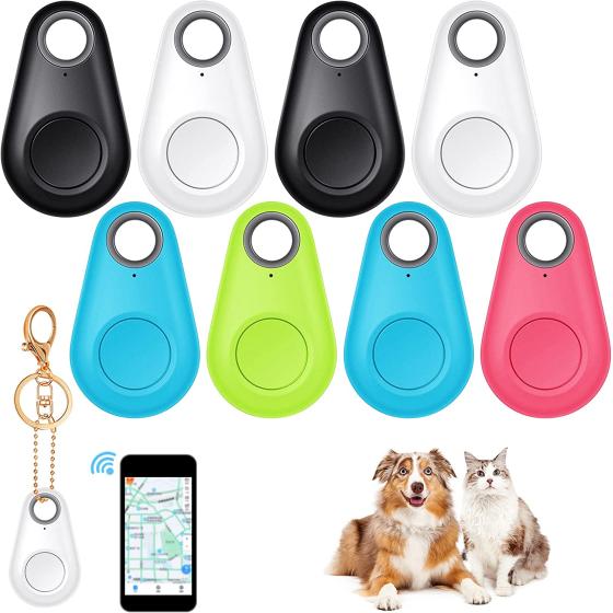 8 Pack Smart Tracker Key Finder Locator Anti Lost GPS Tracker Wireless Anti Lost Alarm Sensor Device Finder Mini Pet GPS Tracker for Kids Locating Phone Keys Wallets Luggage Item Finder, 5 Colors