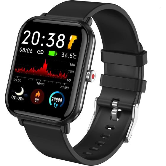 Smart Watch, 44mm Fitness Tracker Watch with 24 Sports Modes, 5ATM Swimming Waterproof, Sleep Monitor Step Calorie Counter, 1.7" HD Touchscreen Smartwatch for Men Women iPhone IOS Android Compatiable