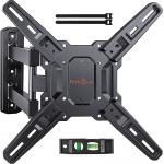 Perlegear UL Listed Full Motion TV Mount for Most 26–60 inch Flat or Curved TVs up to 82 lbs, Wall Mount TV Bracket with Articulating Arms, Tool-Free Tilt, Swivel, Extension, Max VESA 400x400mm, PGMF3