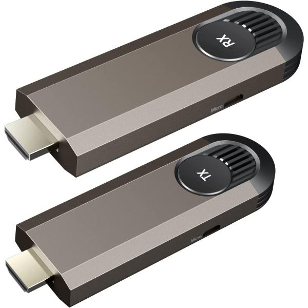 Topbuy Wireless HDMI Transmitter and Receiver, Designed for Laptops,PC,Plug & Play,HDMI Dongle Adapter ,Support 2.4/5GHz for Streaming Video/Audio from Laptop, PC to HDTV/Projector