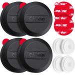 [4 Pack] IPX8 Waterproof Airtag Holder, Case with 3M VHB Adhesive Sticker, Airtag Sticker Mount for Bike Wallet TV Remote Drone Camera Luggage Hidden (Black)