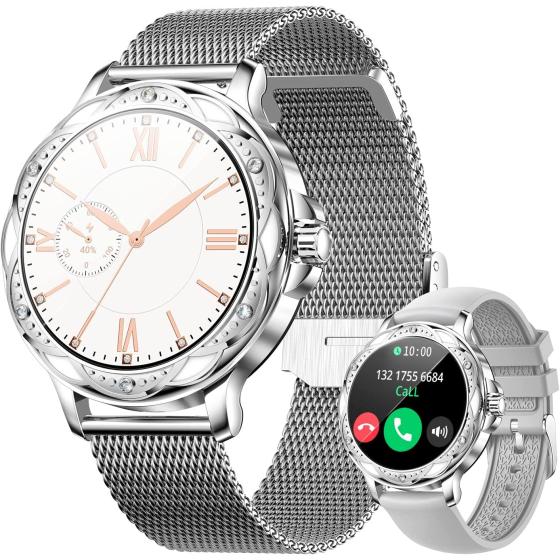 LogHog Smart Watches for Women Call and Text 2023 Newest Full Touch Screen Fitness Tracker with Heart Rate Blood Oxygen Monitor Android iPhone Compatible Gifts for Mom