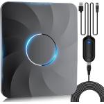 2023 Upgraded Tv Antenna for Smart Tv Up to 550 Miles, Indoor Outdoor Digital Antenna for All TVs, Support 8K 4K 1080P HD Highest Rated TV Antenna with Amplifier Signal Booster & Thick Coaxial Cable