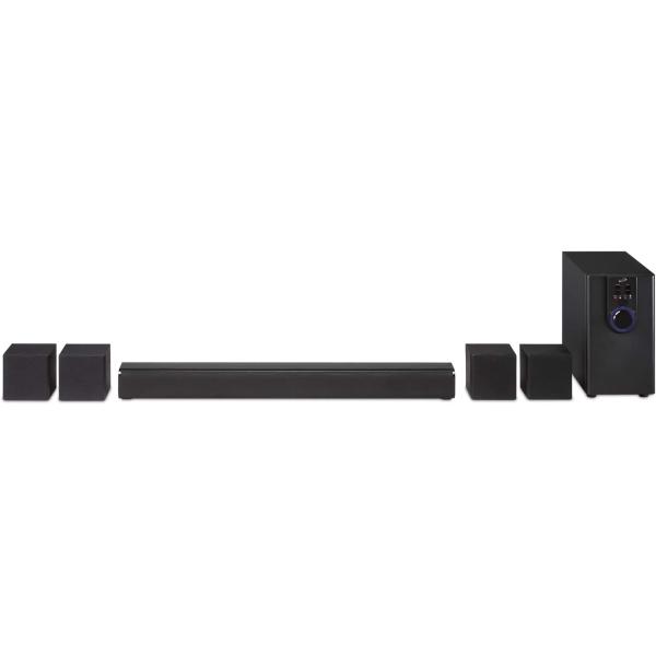 iLive 5.1 Home Theater System with Bluetooth, Wall Mountable, 26 Inch Speaker with 4 Satellite Speakers (IHTB138B),Black