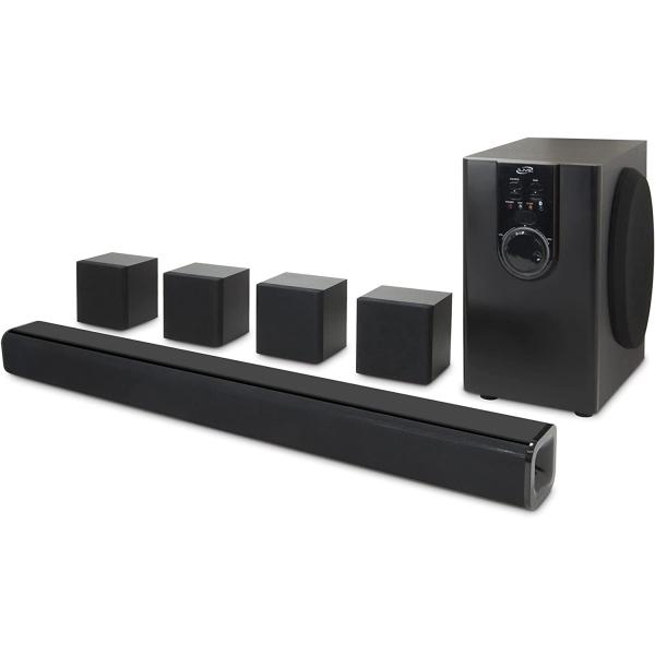 iLive 5.1 Home Theater System with Bluetooth, 6 Surround Speakers, Wall Mountable, Includes Remote, Black (IHTB159B)