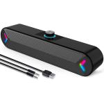 LENRUE Computer Speakers,Wired USB-Powered PC Speakers with 10W Stereo Sound,Sound-bar Speakers for PC Desktop Computer