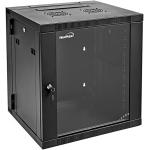 NavePoint 12U Wall-Mount Network Cabinet for 19" IT Equipment, A/V with Glass Door and Removable Side Panels, Locks, 2 Fans, 650mm Depth, Hinged Back