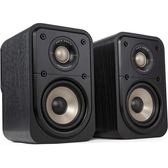 Polk Signature Elite ES10 Surround Loudspeaker - Hi-Res Audio Certified, Dolby Atmos & DTS:X Compatible, 1" Tweeter & 4" Woofer, Power Port Technology for Effortless Bass (Pair, Stunning Black)