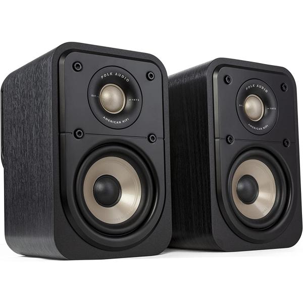 Polk Signature Elite ES10 Surround Loudspeaker - Hi-Res Audio Certified, Dolby Atmos & DTS:X Compatible, 1" Tweeter & 4" Woofer, Power Port Technology for Effortless Bass (Pair, Stunning Black)