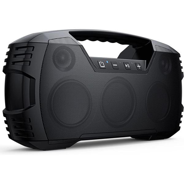 IPX7 Waterproof Bluetooth Speaker, 40W Portable Wireless Speaker, 32H Playtime, Stereo Loud Sound, Deep Bass, Outdoor Speaker with Handle, Bluetooth 5.0, Built-in Mic, Power Bank for Party,Pool,Beach
